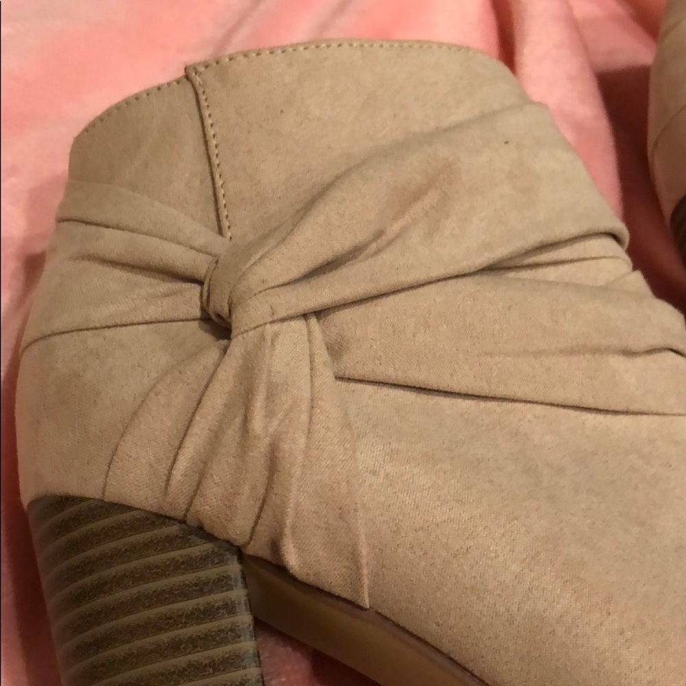Beige Open-Toe Booties - Picture 5 of 5